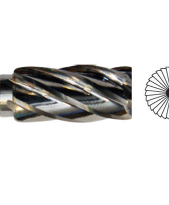 Frez trzpieniowy do aluminium ZYAS 12X25X6 - walec z uzębieniem czołowym