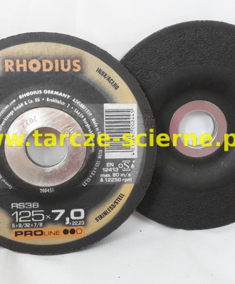 Tarcza do szlifowania T27-125x7,0x22 RHODIUS RS38 PRO STAL/INOX