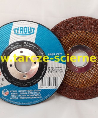Tarcza do szlifowania T27-115x6,0x22 TYROLIT BASIC A30PBF-80 FAST CUT STAL/INOX - WYPRZEDAŻ!!!