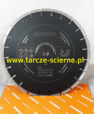 Tarcza diamentowa 350x12x3,2x25,4 LD40 PRO RHODIUS